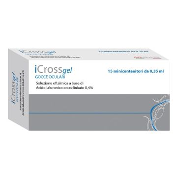 Gocce oculari icross gel acido ialuronico cross-linkato 0,4% 15 pezzi da 0,35 ml