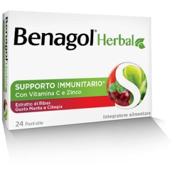 Benagol herbal menta e ciliegia 24 pastiglie